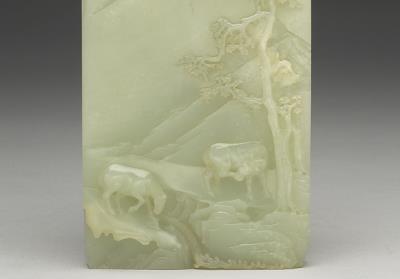 图片[2]-Jade table screen with design of a pair of fine horses, Qing dynasty (1644-1911)-China Archive